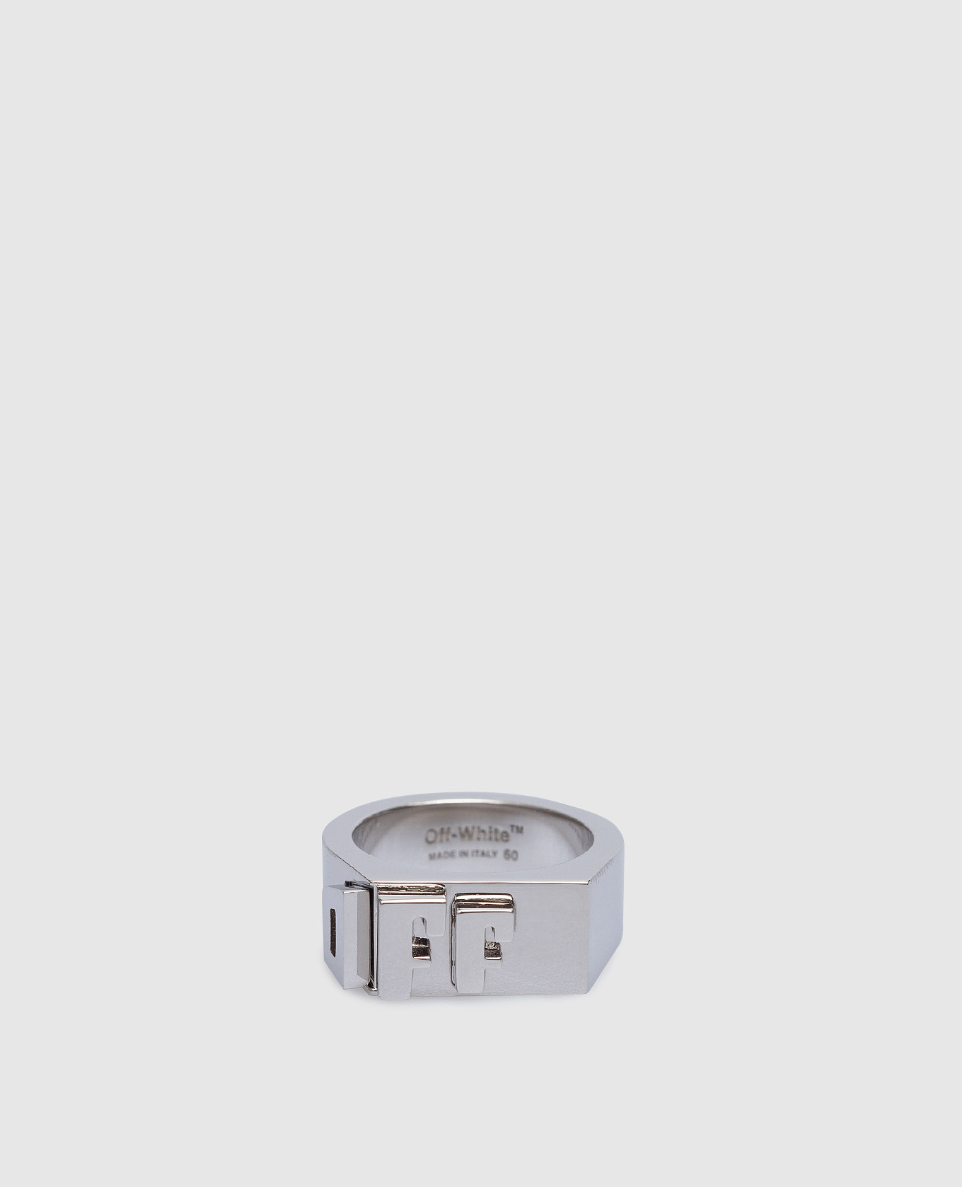 Серебристый перстень с логотипом Off