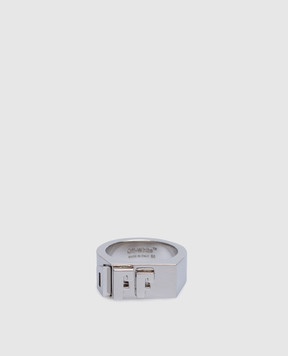 Off-White Серебристый перстень с логотипом Off OMOC045F22MET001