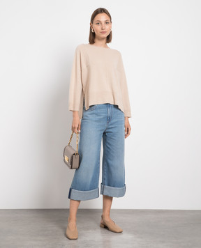Max Mara Sportmax Голубые джинсы-кюлоты с эффектом потертости CARAMBA