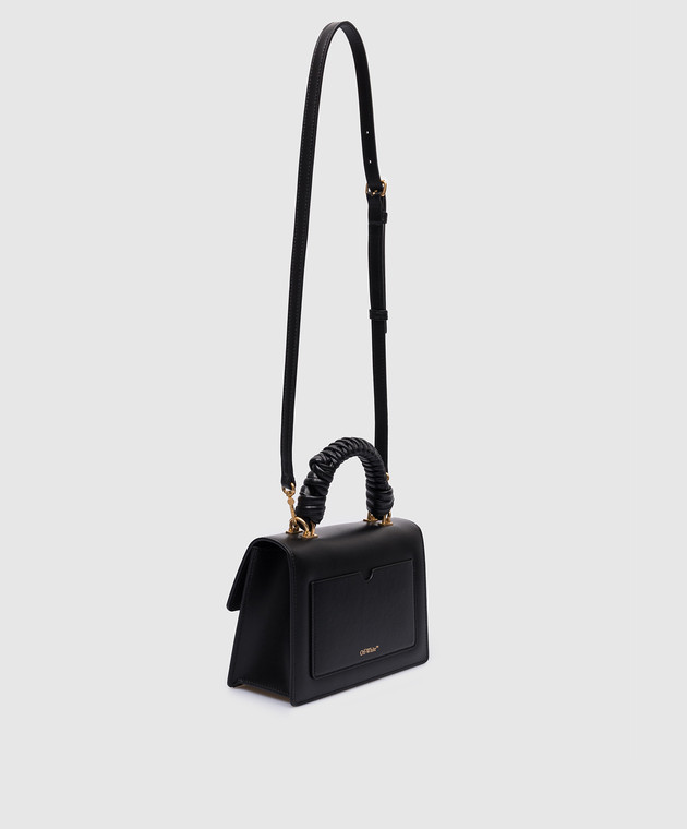 Off-White Черная кожаная сумка Jitney 2.8 с металлическим логотипом Аrrows OWNP046F23LEA004 изображение 3