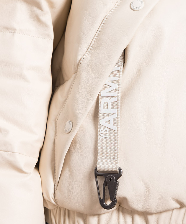 Yves Salomon Army Beige leather down jacket with sheepskin 23WFV06160M04W изображение 5