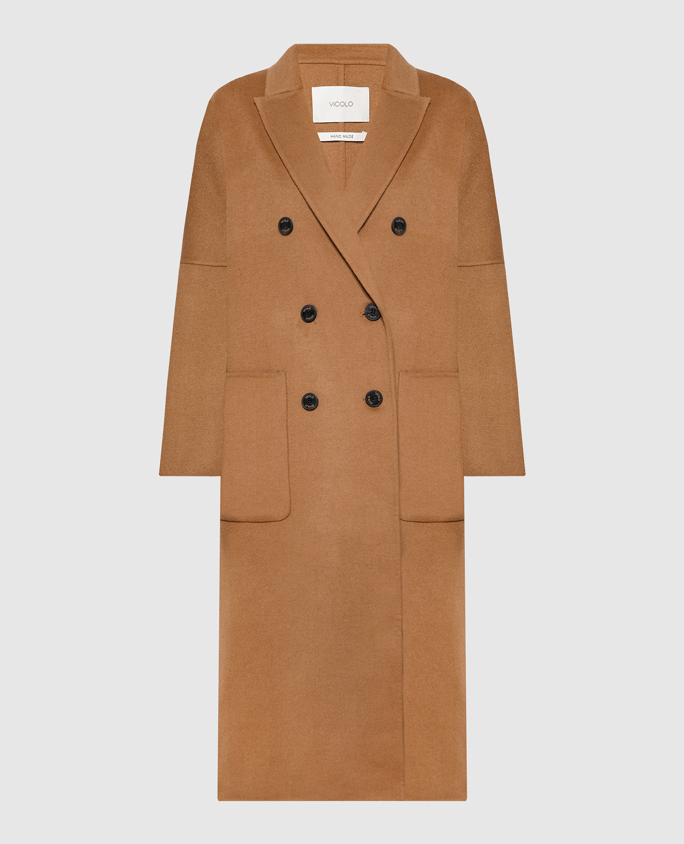 Dwurzędowy płaszcz w kolorze brązowym