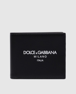 Dolce&Gabbana Черный кожаный портмоне с принтом логотипа BP3102AN244