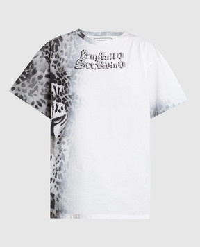 Ermanno Scervino Біла футболка з анімалістичним принтом D385L715APWAF