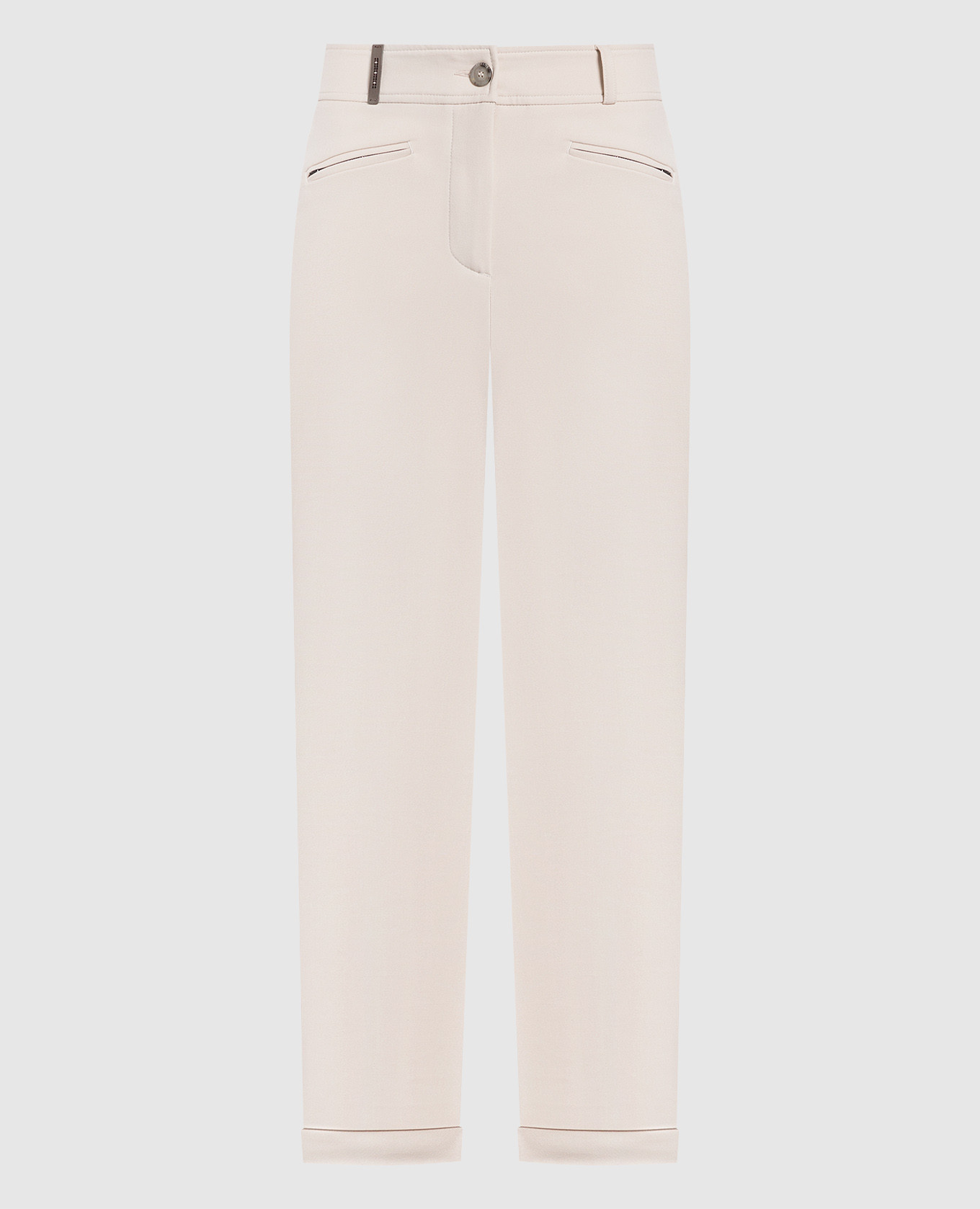 Light beige pants with lapels
