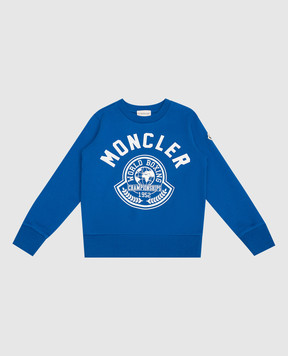 Moncler ENFANT Детский синий свитшот с логотипом 8G00002899PS810