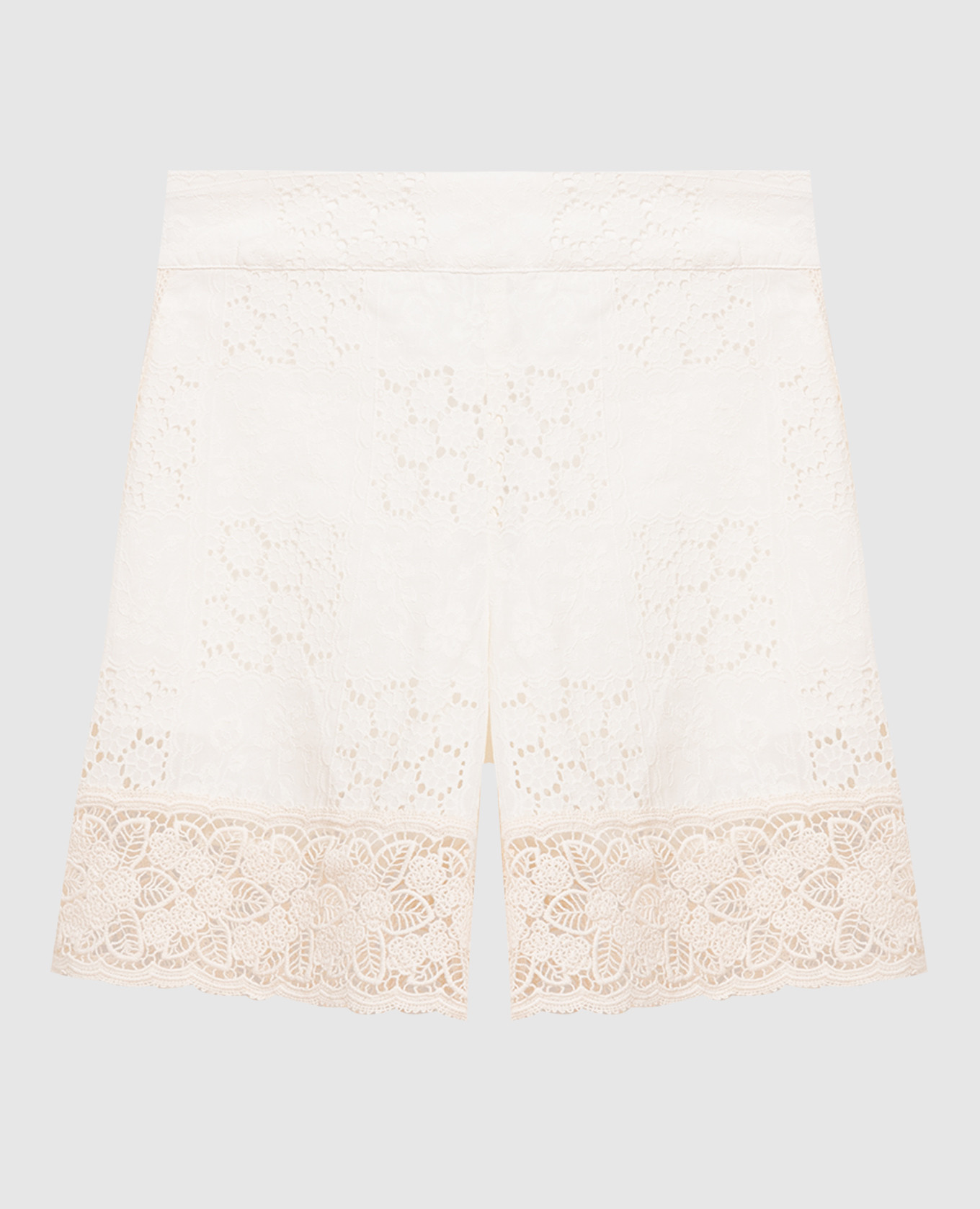 White shorts with lace
