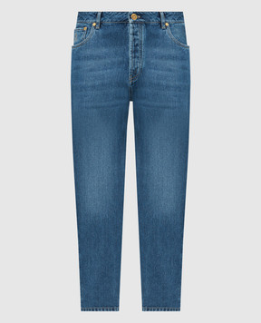 Brunello Cucinelli Синие джинсы-бойфренды с эффектом потертости и логотипом M074PR2200