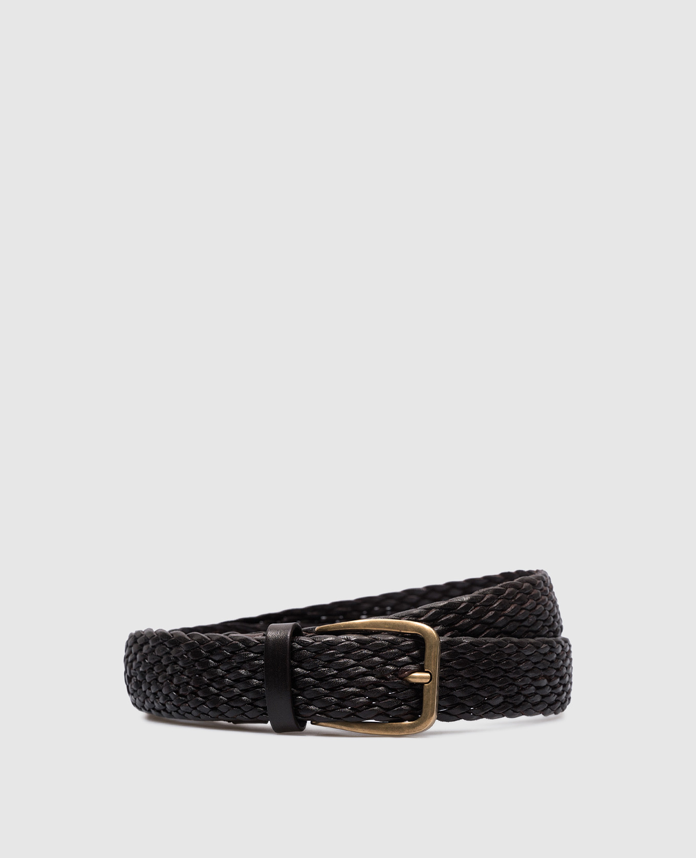 Brunello Cucinelli - Brown leather braided belt MAUFB344 - buy with  Portugal delivery at Symbol