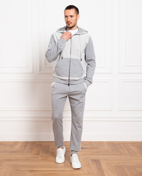 ISAIA Сірі джогери з вишивкою логотипу MCPX31J0363