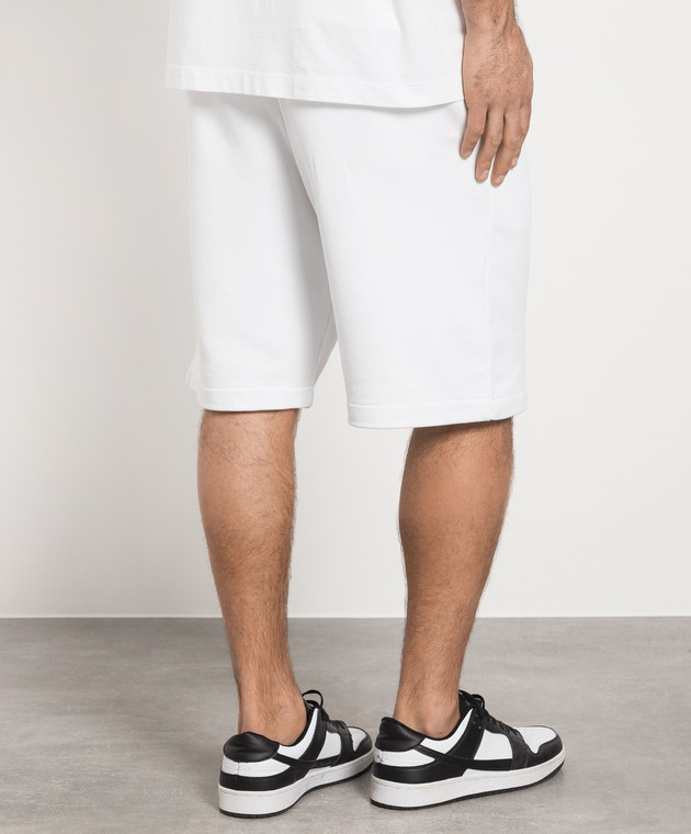 Marcelo Burlon White TEMPERA CROSS BASKET shorts with contrasting logo CMCI010C99FLE002 изображение 4