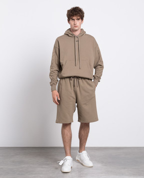 Off-White Коричневе худі з вишивкою логотипа OMBB085F23FLE019