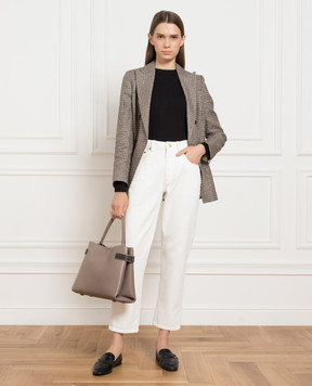 Brunello Cucinelli Черный джемпер в рубчике с люрексом M41822900