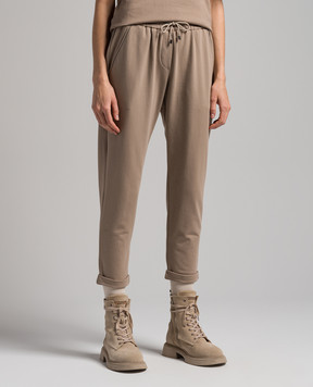 Brunello Cucinelli Коричневые брюки с цепочкой мониль MH827SA399