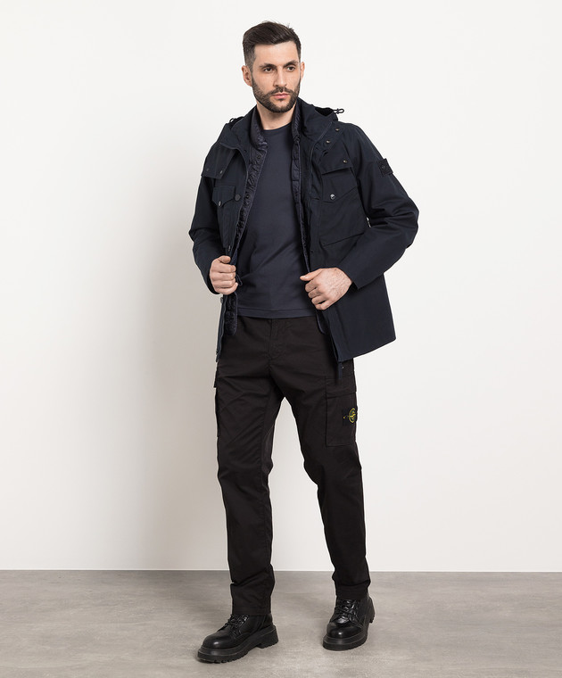 Stone Island - Blue O-Ventile Stone Island Ghost Piece Jacket