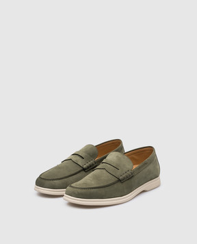 Cashmere&Whiskey Зеленые замшевые лоферы 110N