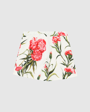 Dolce&Gabbana Дитячі білі шорти в принт Гвоздики L53Q07HS5O0814