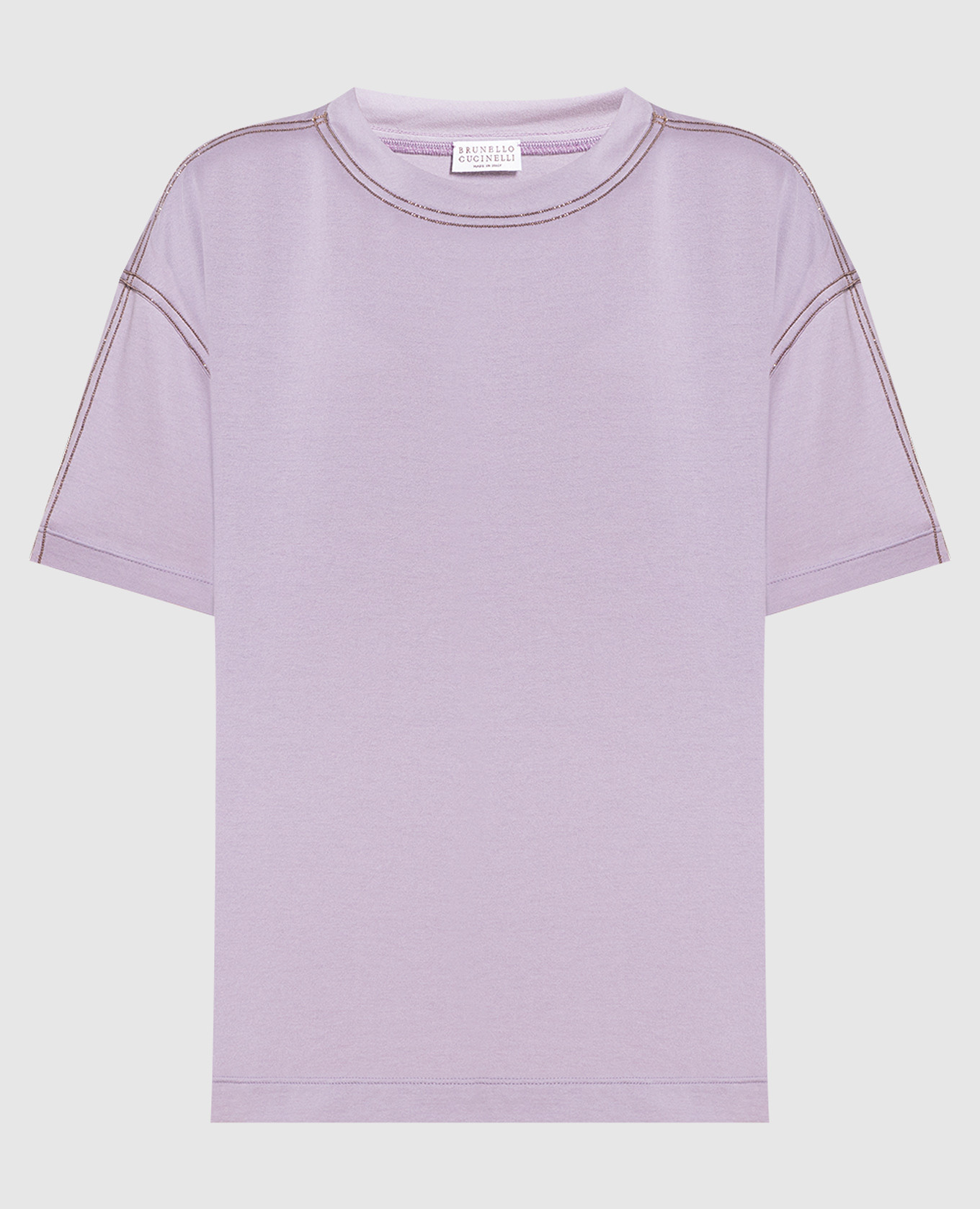 Purple t-shirt with monil chain