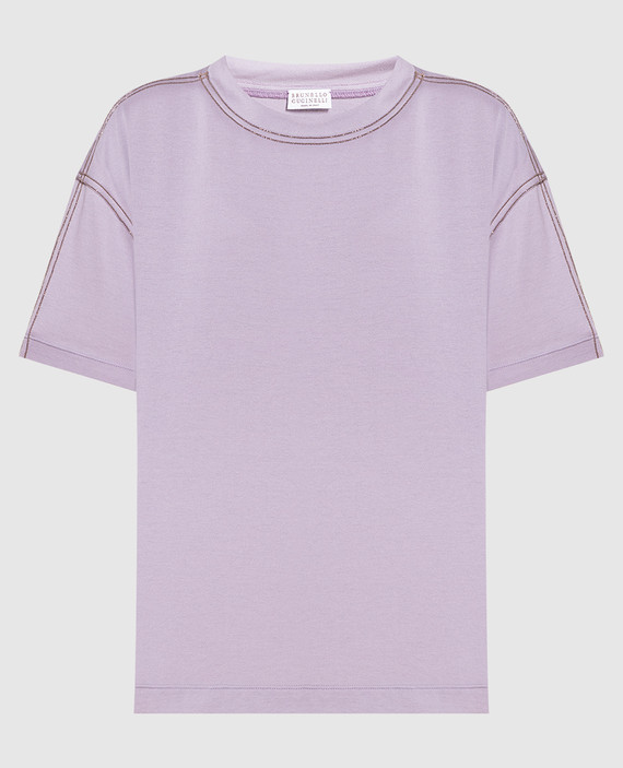 Фіолетова футболка з ланцюжком моніль