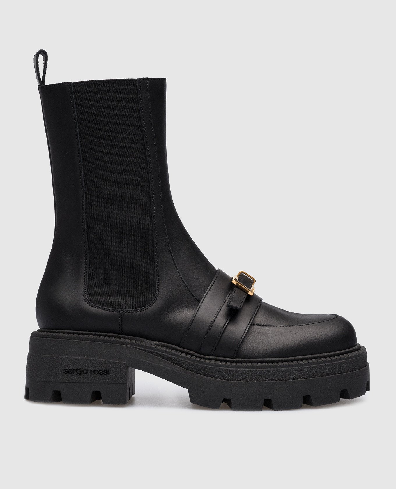Nora black leather chelsea boots