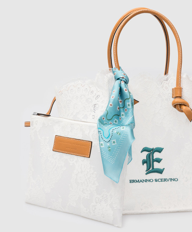 Ermanno Scervino Ажурна сумка-шоппер LoveLace з емблемою D403S382PZZ зображення 5