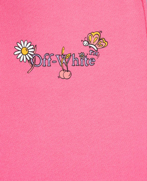 Off-White Детская розовая юбка с принтом логотипа Funny Flowers OGCK002S24FLE002