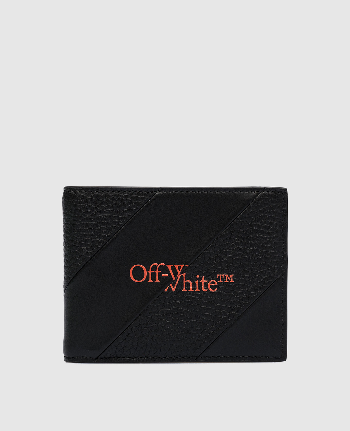 Черный кожаный портмоне с принтом логотипа