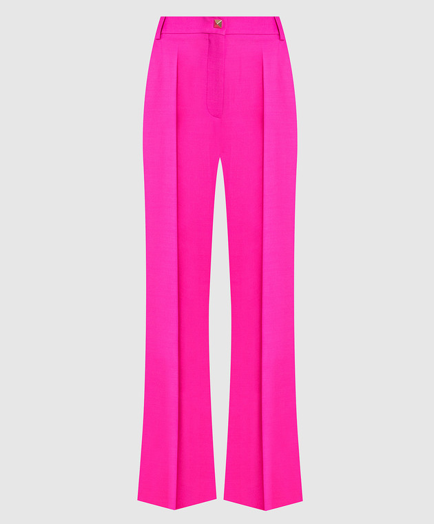 Valentino Pink flared pants made of wool and silk 2B3RB5601CF
