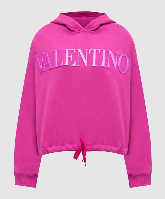 Valentino Худі кольори фуксії з логотипом XB3MF13W6Y8