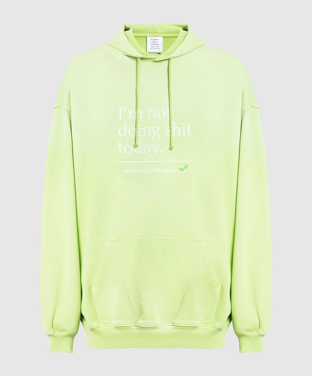 Vetements Green hoodie with embroidery UE54HD180Z