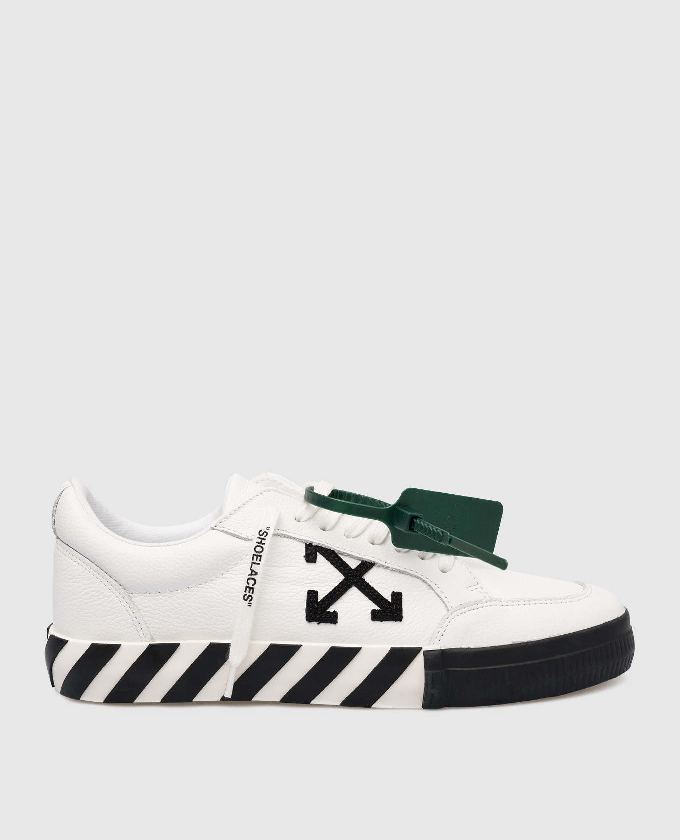 

Белые кожаные сникеры Low Vulcanized с контрастным логотипом, Белый, Кроссовки