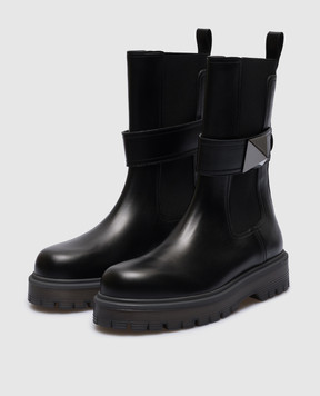 Valentino Черные кожаные челси One Stud Beatle 3W2S0FY1IJW