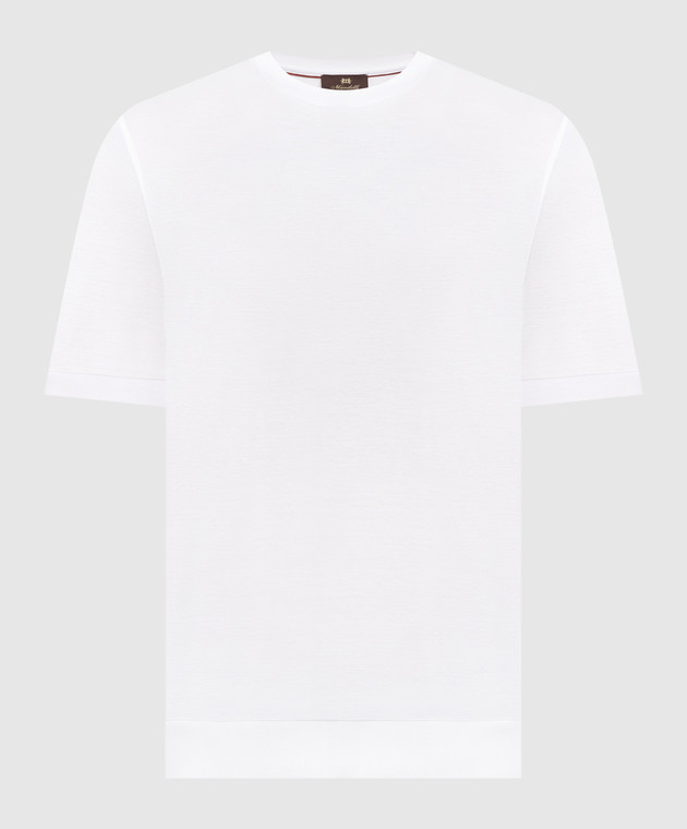 Enrico Mandelli White t-shirt with logo embroidery TFYACH4728
