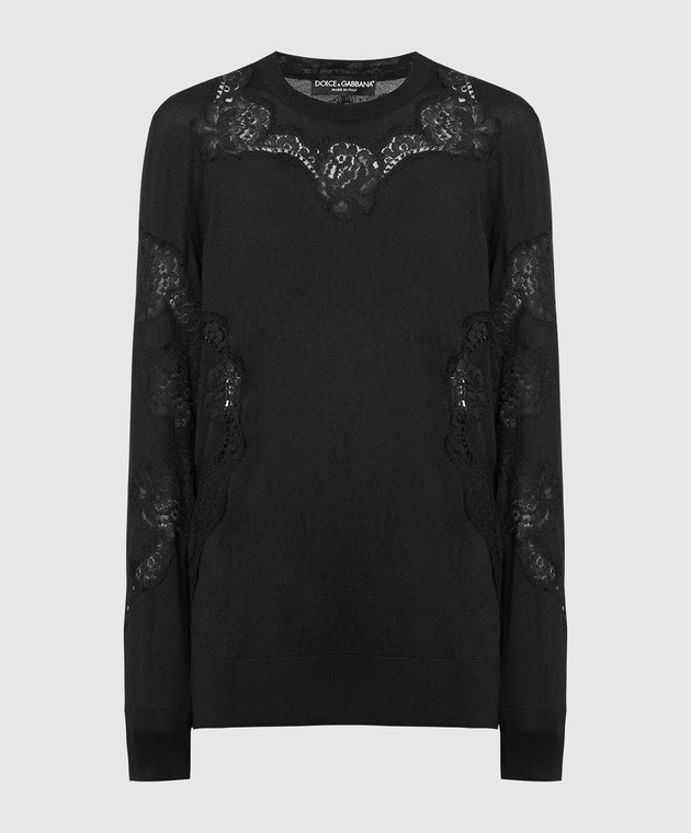 Dolce&Gabbana Black jumper with lace FQ033KF78AI