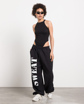 Vetements Черные джогеры с принтом UE54SP200B
