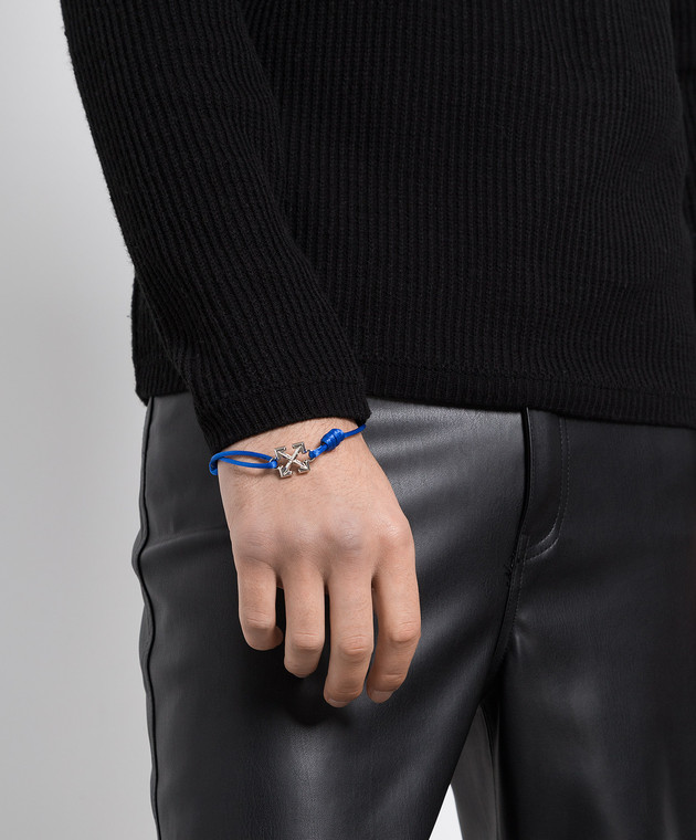 Off White Blue bracelet with ARROW logo OMOA070F22MET001 buy with Cyprus delivery at Symbol