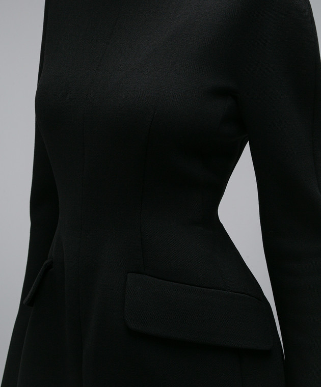 Max Mara Sportmax Черное платье мини Tefrite с брендовым кристаллом TEFRITE изображение 5