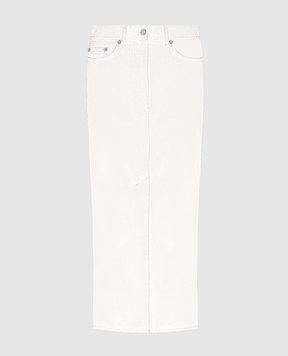 Lou Lou Studio Белая джинсовая юбка миди Rona с логотипом патча. RONA