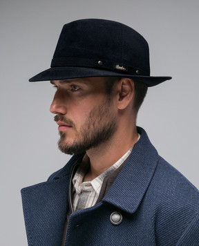Borsalino Синяя шляпа с логотипом 390083