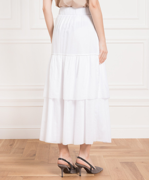 Peserico White skirt with monil chain P05255L100481 изображение 4