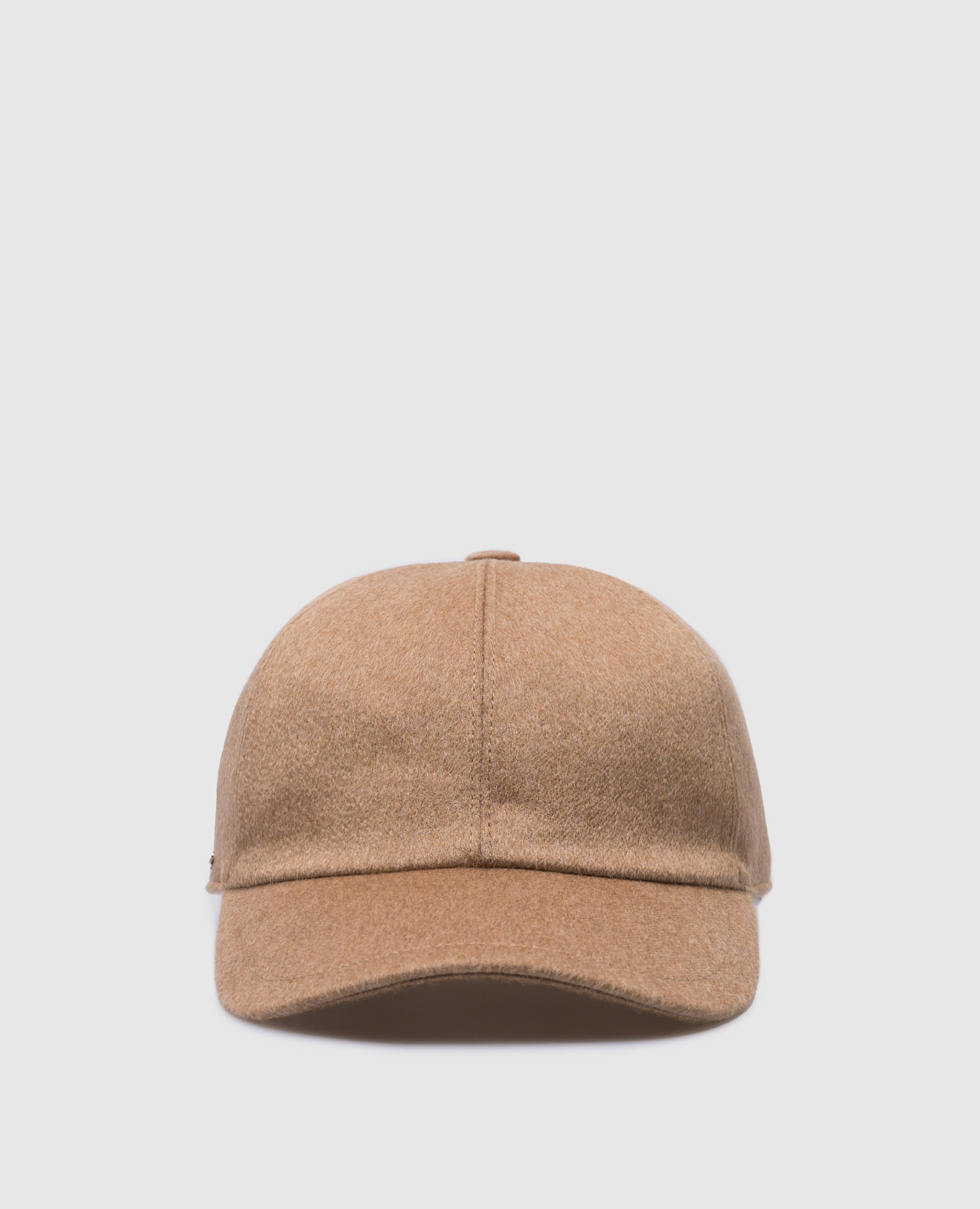 Brown cashmere cap with logo