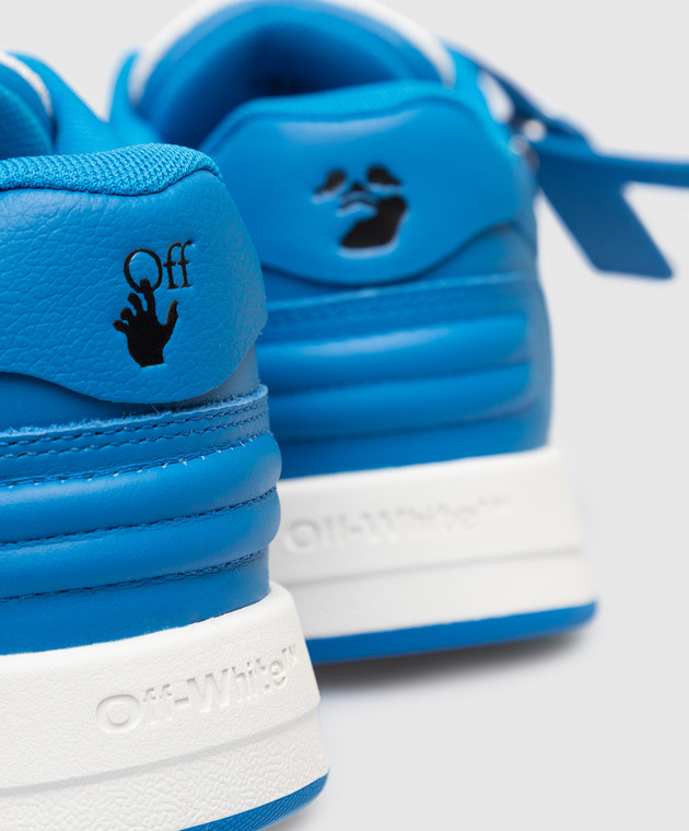 Off-White Детские синие кроссовки Out Of Office с фактурным логотипом OBIA008F22LEA001 изображение 5