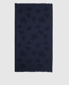 Vilebrequin Синее полотенце Santah в фактурный узор STHU1201m