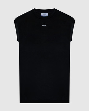 Off-White Чорна футболка з принтом логотипа Off OMAC027C99JER001