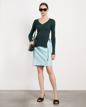 Bottega Veneta Зеленый пуловер в рубчик 707802V26U0