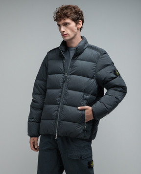 Stone Island Синій пуховик з логотипом 791544028