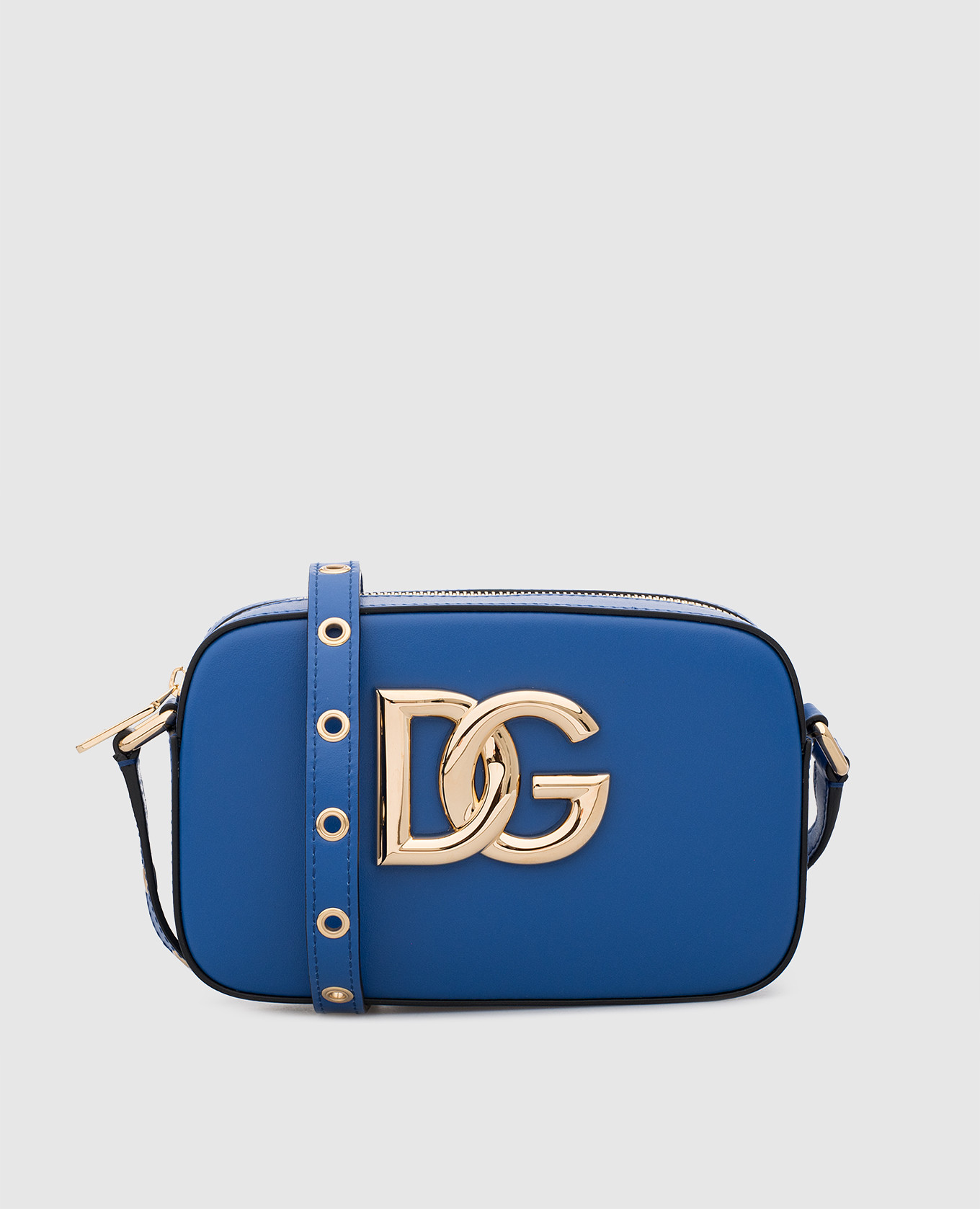 Синяя кожаная сумка кросс-боди 3.5 с логотипом DG