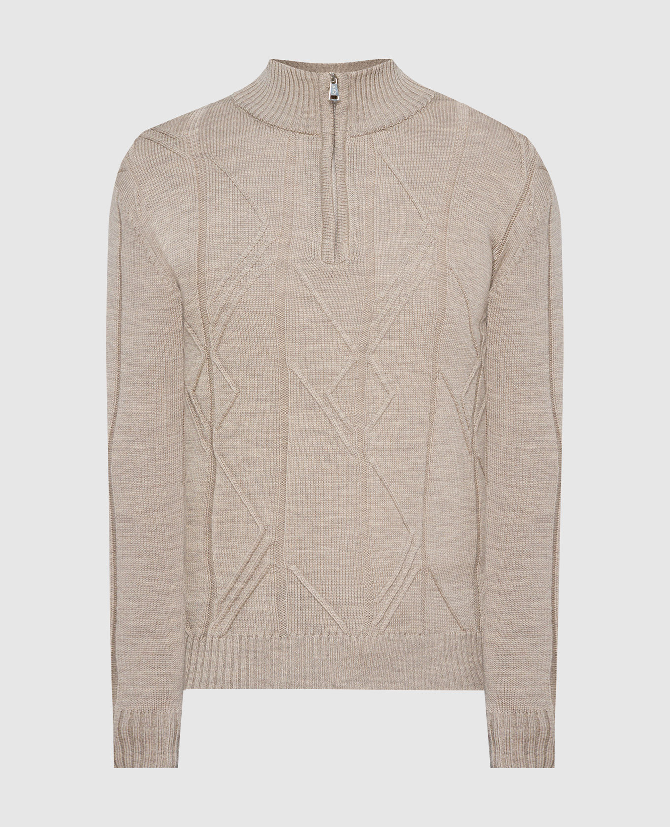 Beige sweater made of wool in a textured pattern