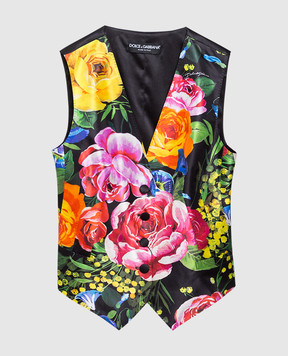 Dolce&Gabbana Жилет із принтом Сад із шовку F79H5TIS1K0