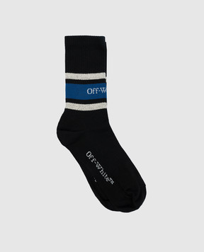 Off-White Чорні шкарпетки з логотипом OWRA037F23KNI001